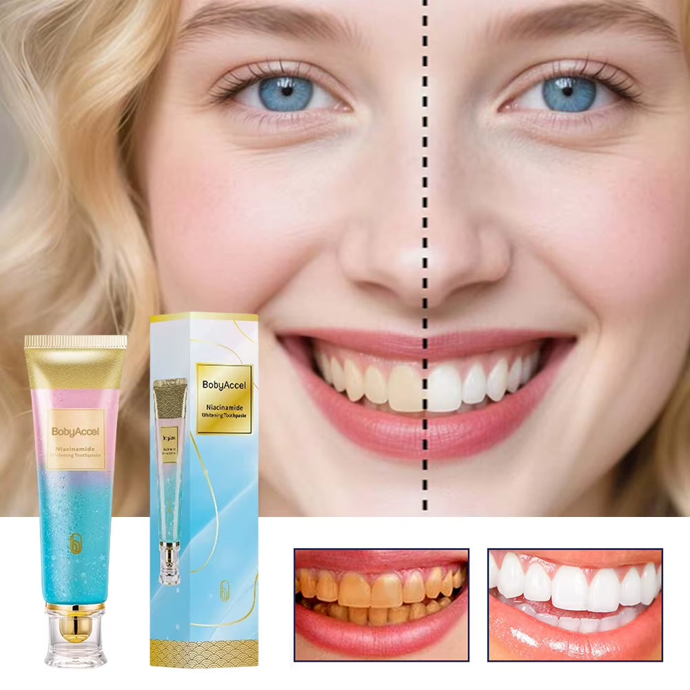 1-5PCS Niacinamide Whitening Toothpaste Dental Stains Removing Prevent Bad Breath Oral Cleaning Reduces Plaque Toothpaste 100G